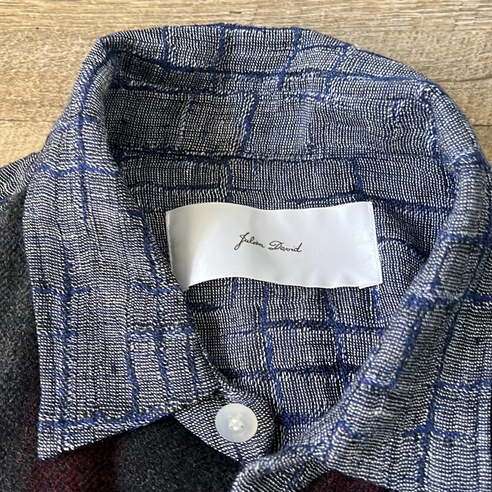 Julien David Patchwork Button Down Size Large - image 2